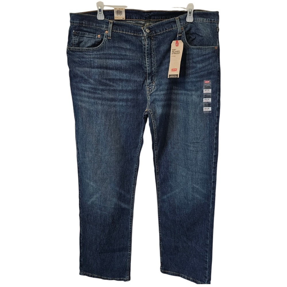 Levi's 559 Relaxed Straight Men's Eco Ease Jeans Stretch W42 L30 Blue Stretch